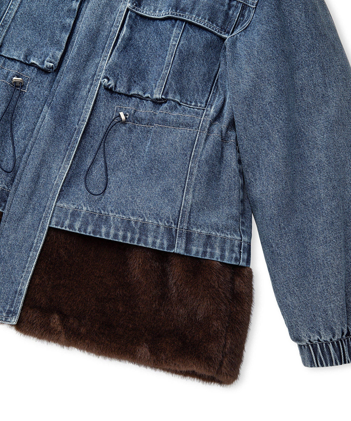 Mixed Media Denim Coat