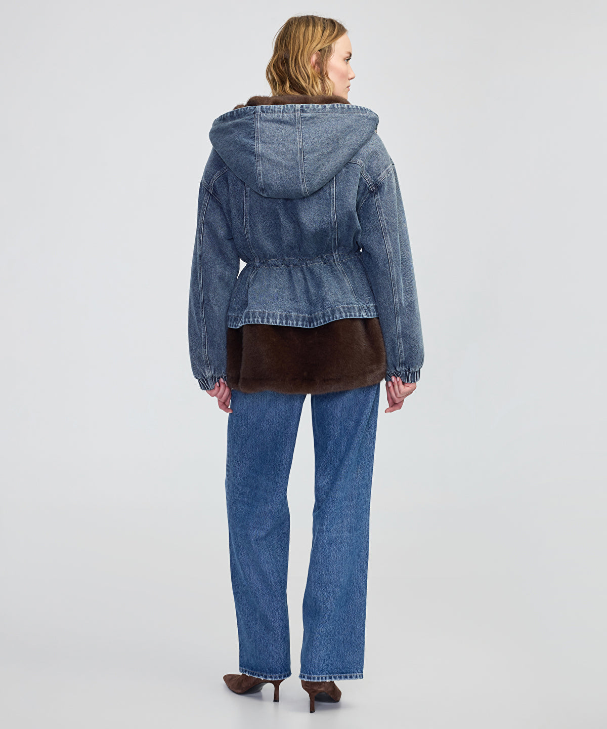 Mixed Media Denim Coat