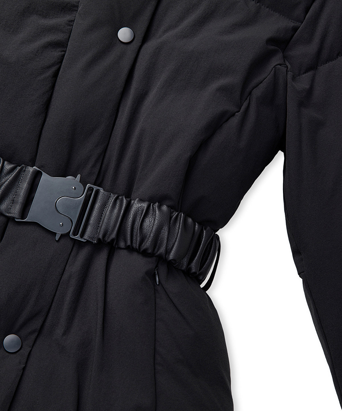 Belted High-Collar Puffer Coat