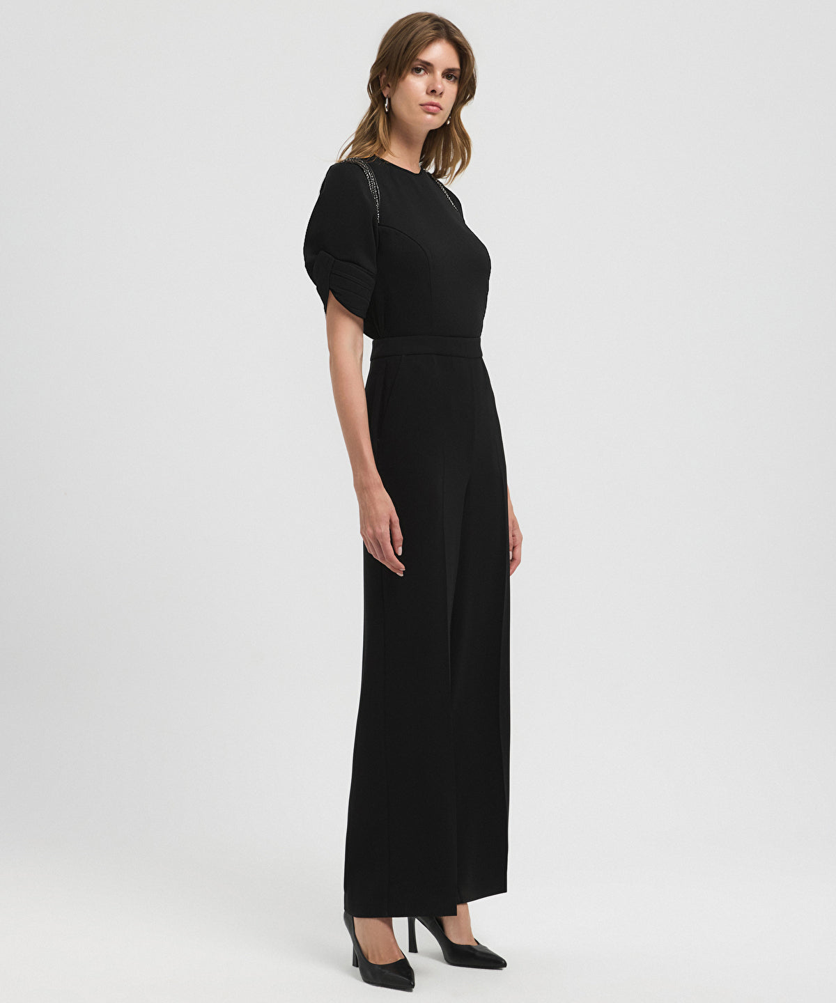 Zoomed Color-Block Embellished Jumpsuit