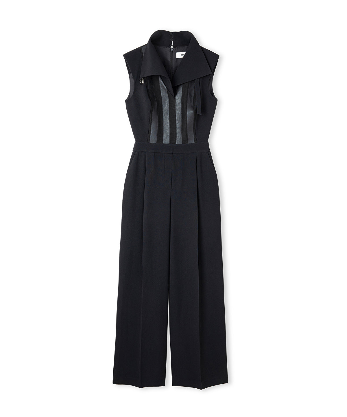 Faux Leather & Suede Panel Jumpsuit