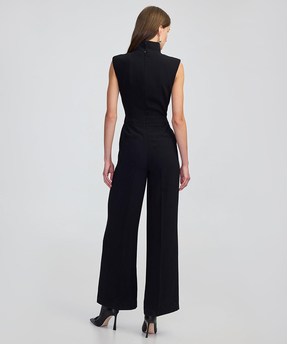 Faux Leather & Suede Panel Jumpsuit