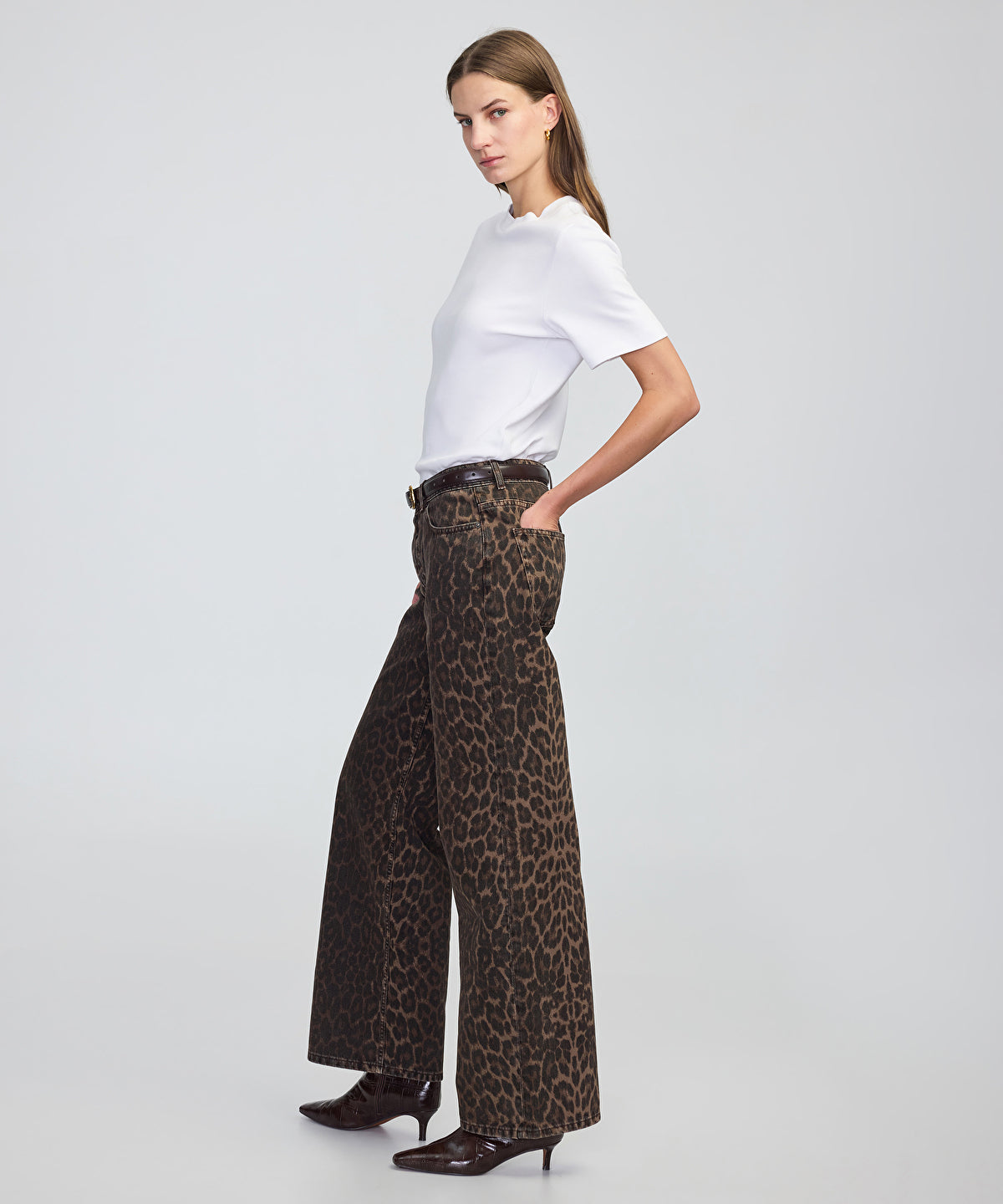 Animal Print Palazzo Jeans