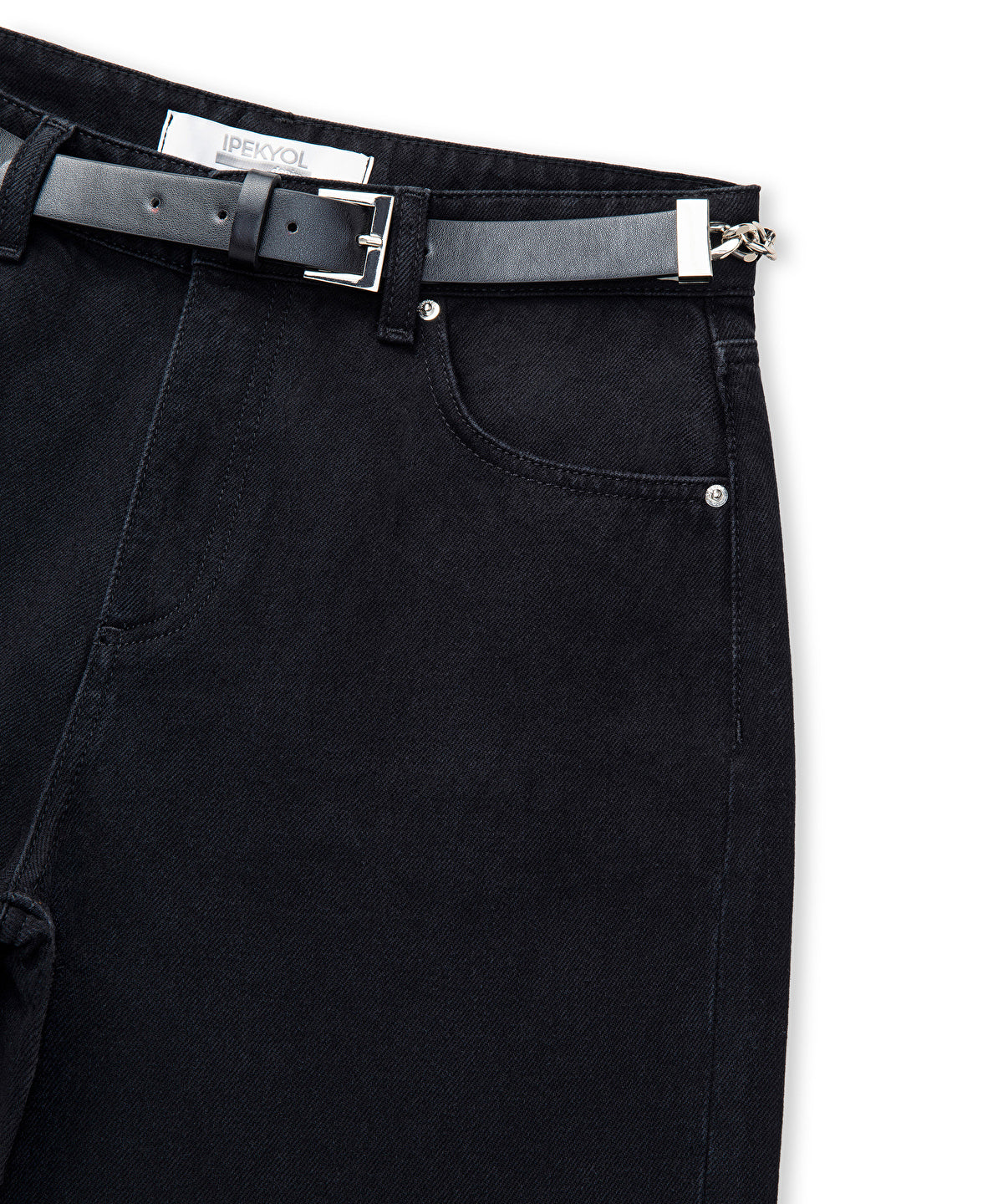 Zoomed Belted Wide-Leg Jeans