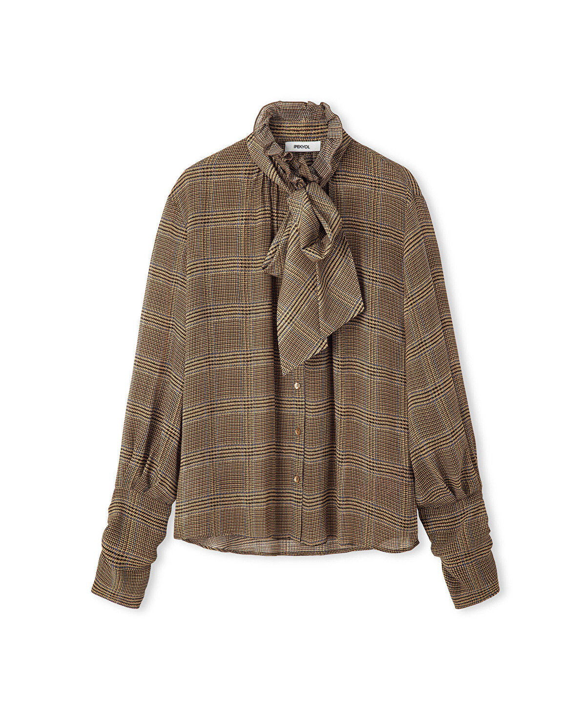 Plaid Shirt with Scarf