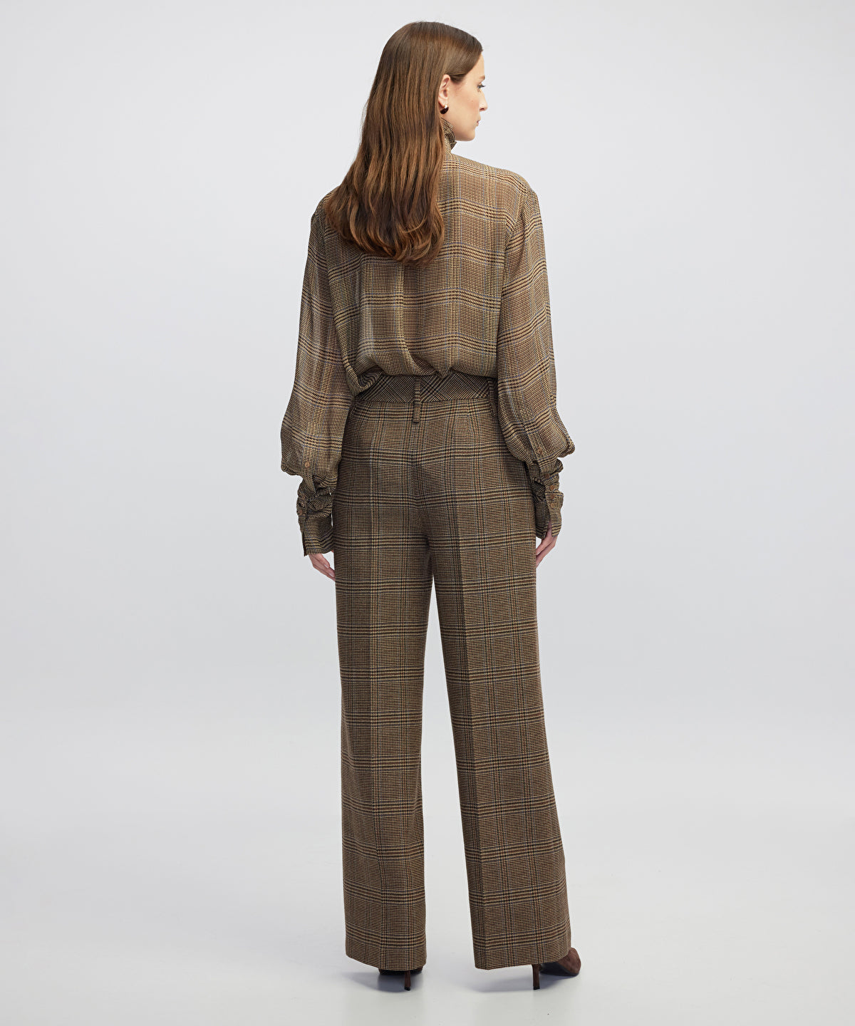 Plaid Shirt with Scarf