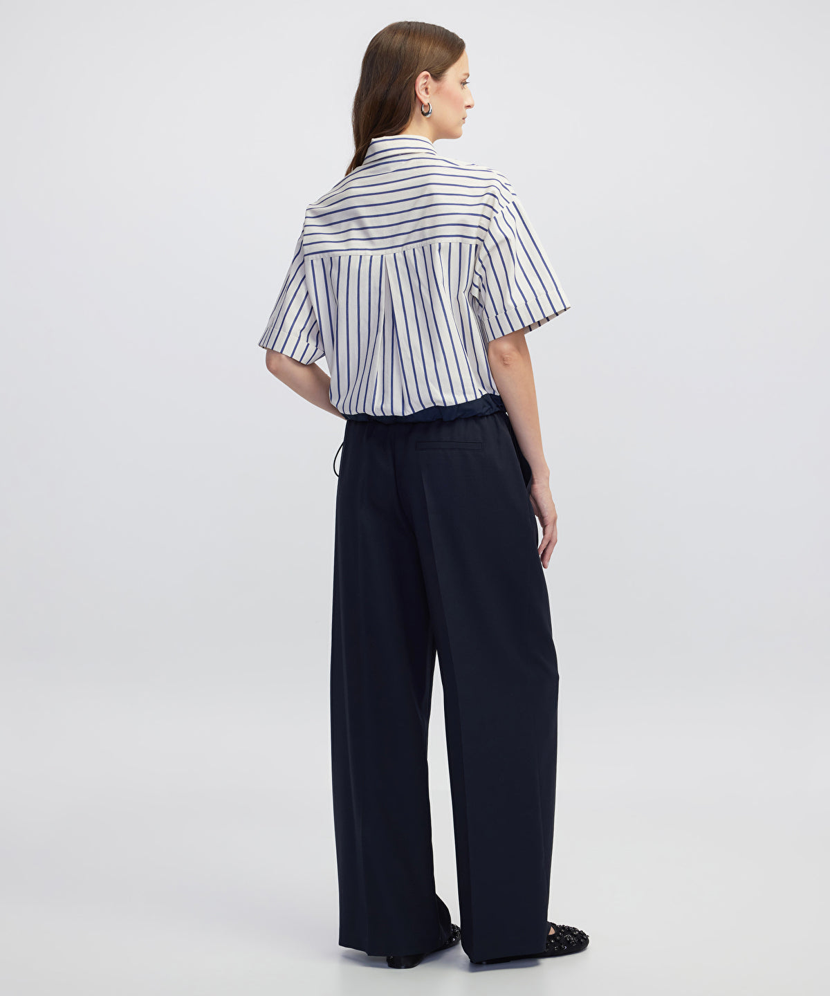 Embroidered Stripe Poplin Shirt
