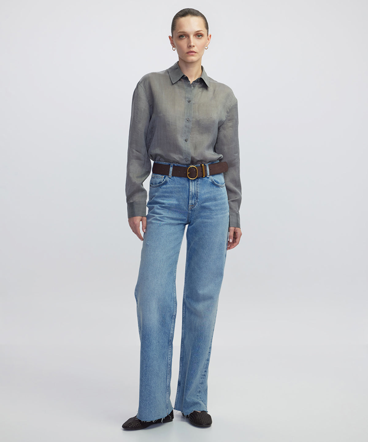 Adjustable Back Hem Shirt