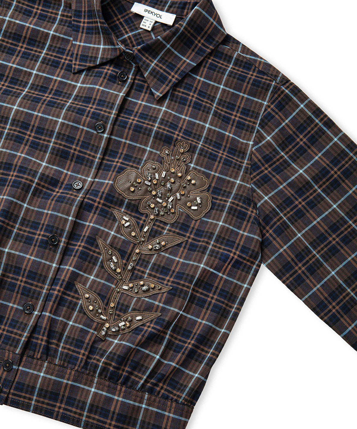 Embellished Floral Applique Shirt