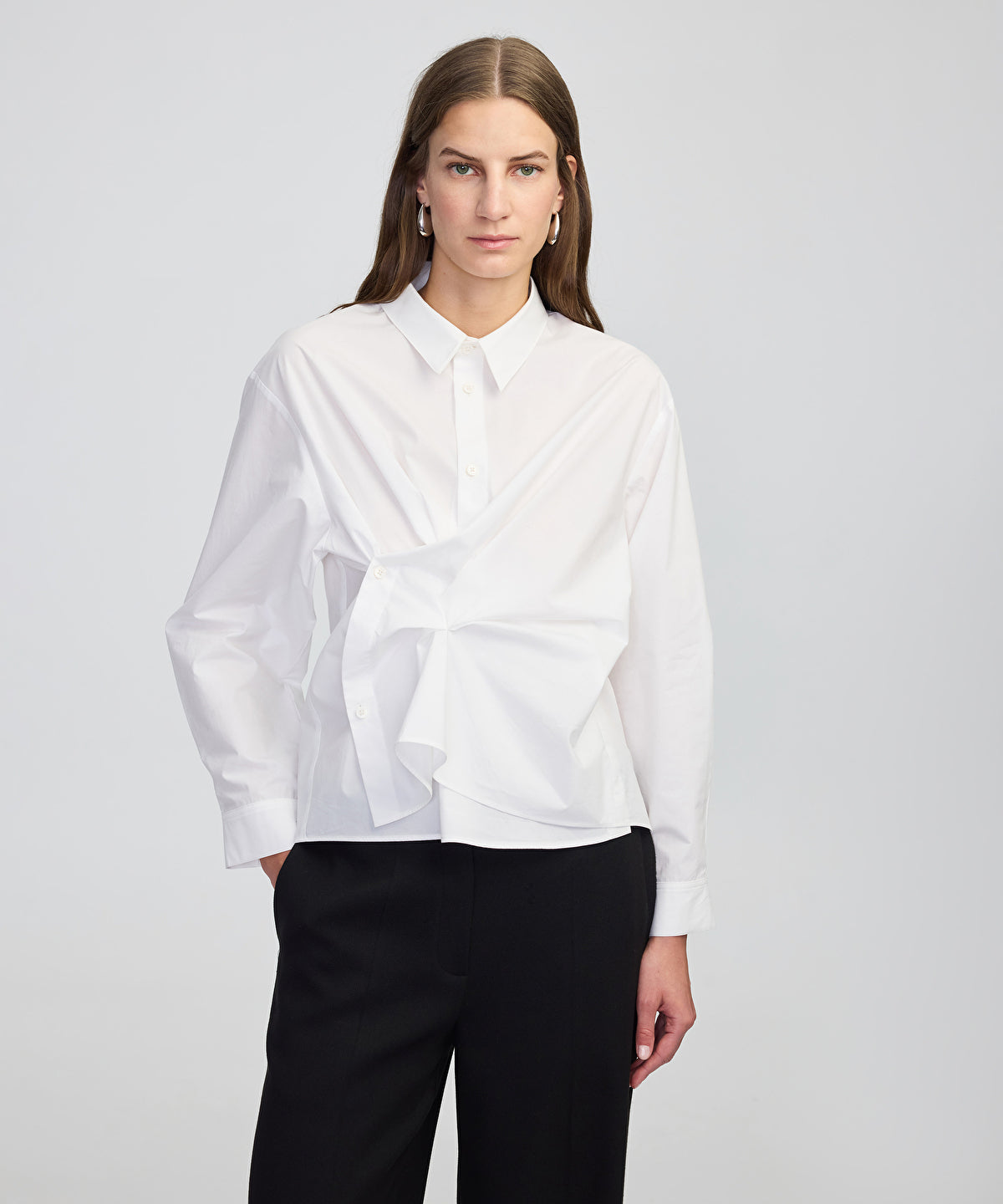 Asymmetric Poplin Shirt