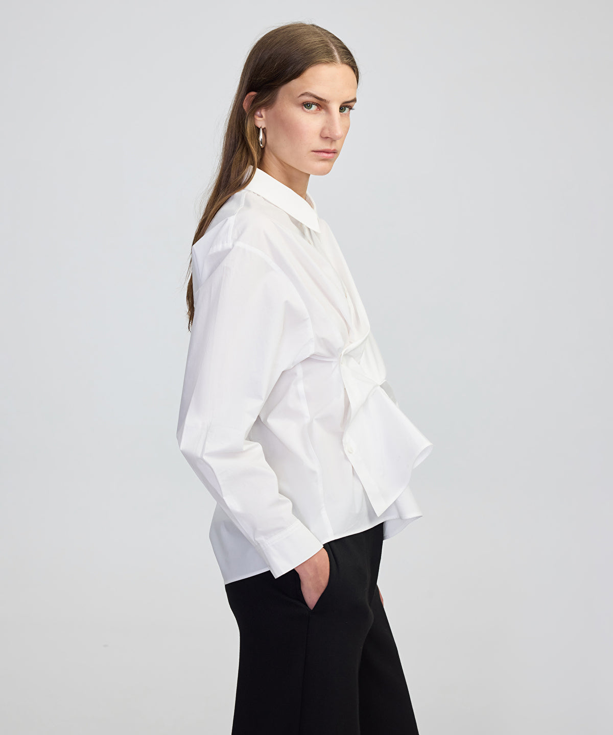 Asymmetric Poplin Shirt
