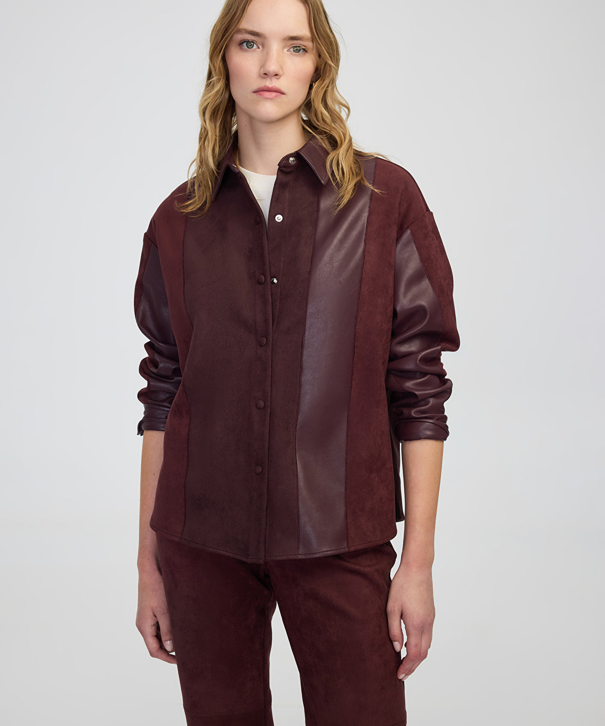 Color-Block Mixed Shirt