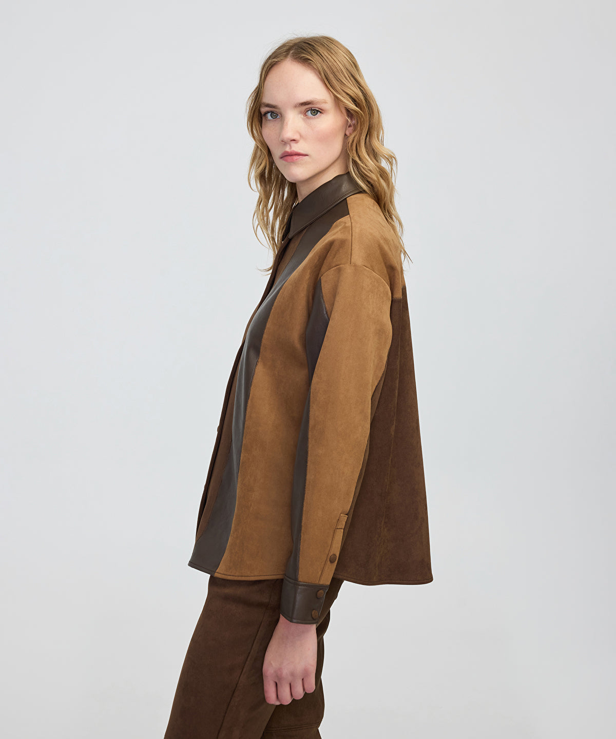 Color-Block Mixed Shirt