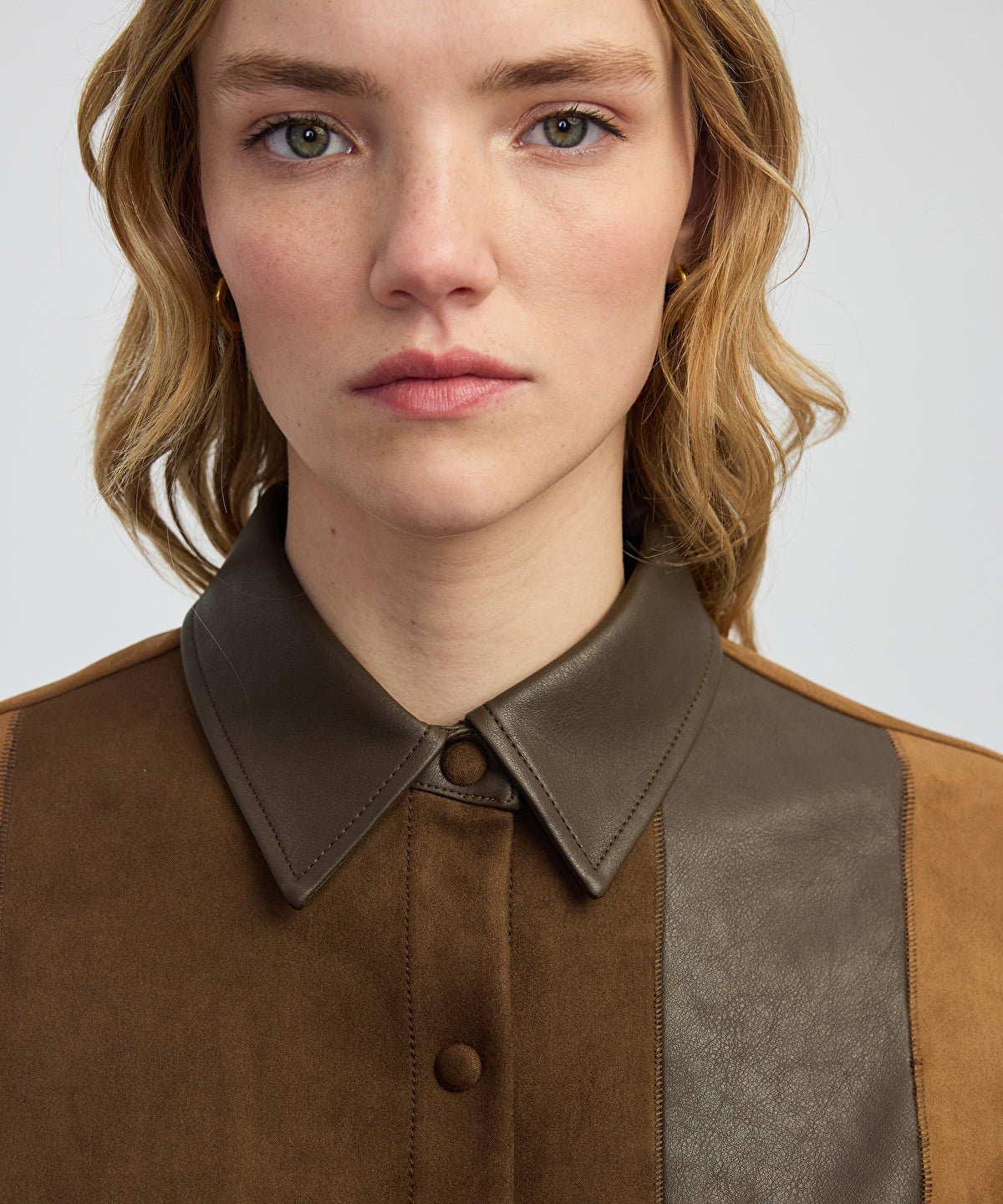 Color-Block Mixed Shirt