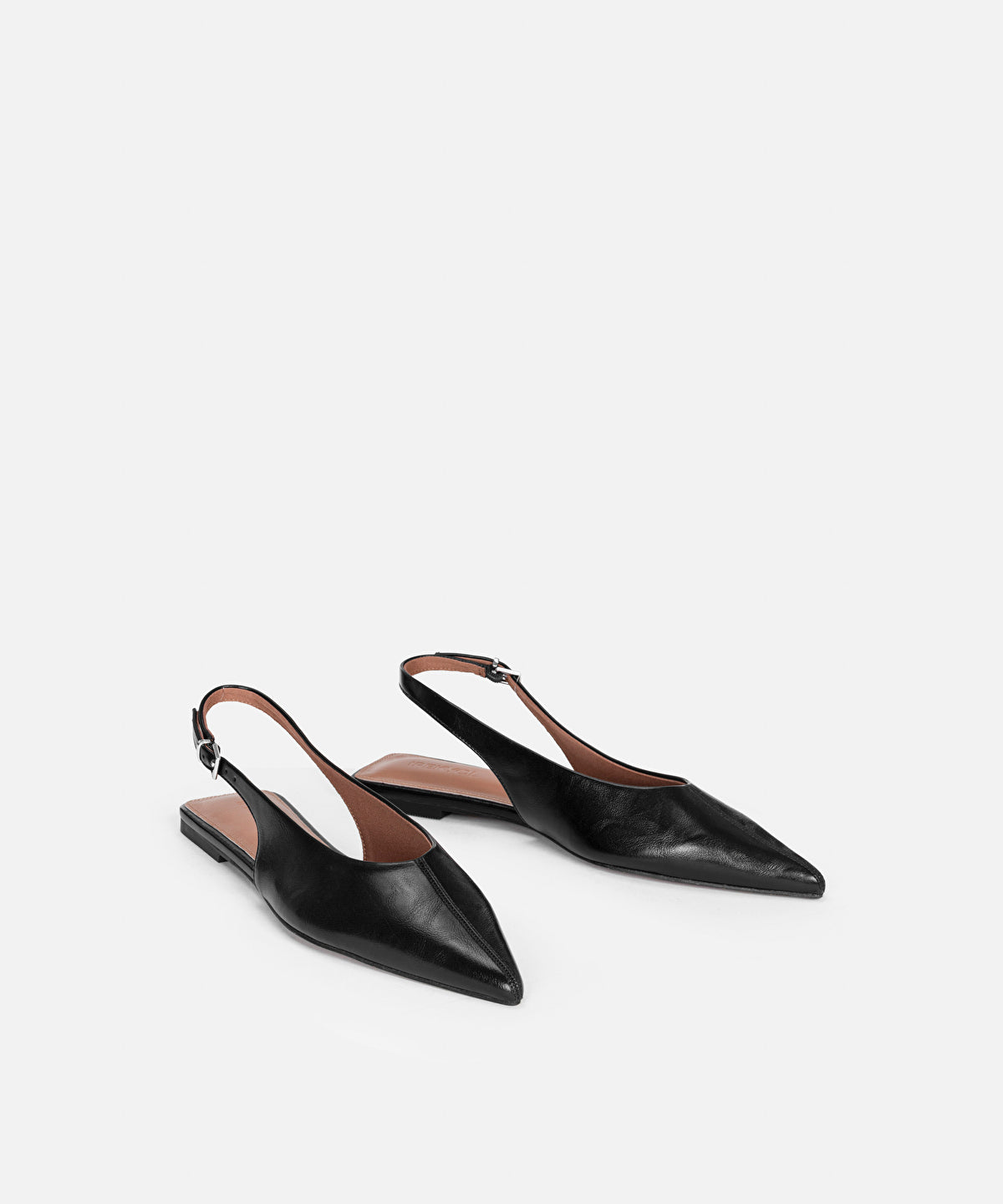 Leather-Effect Flats with Buckles