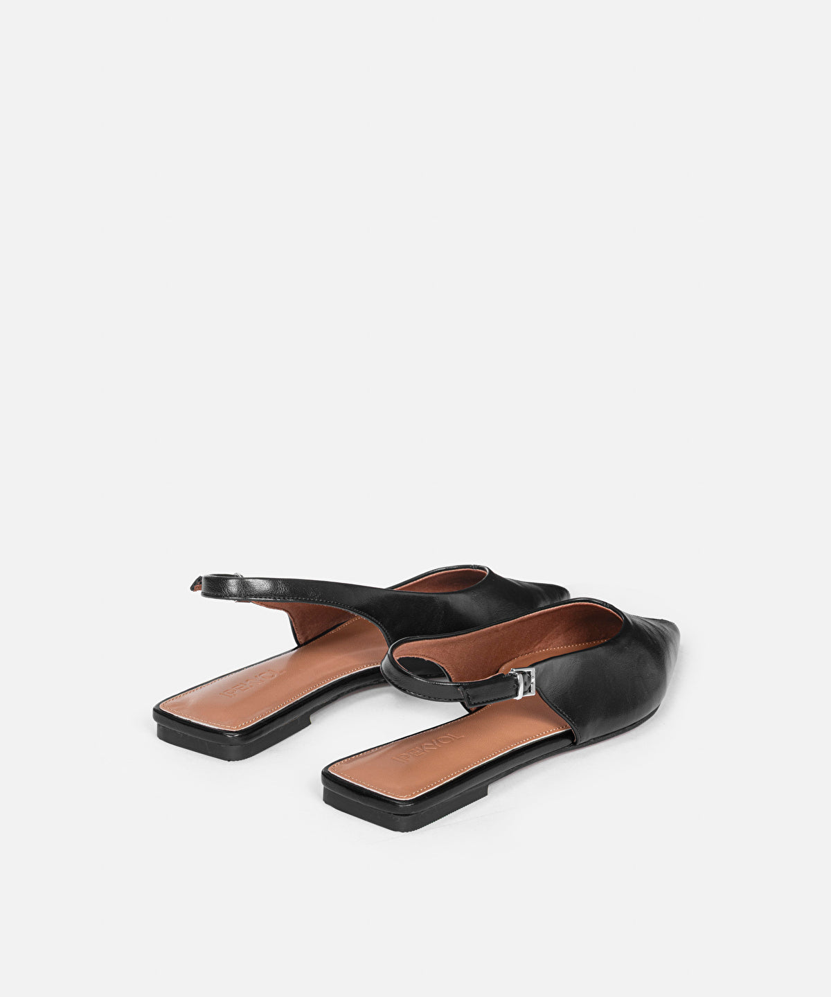 Leather-Effect Flats with Buckles