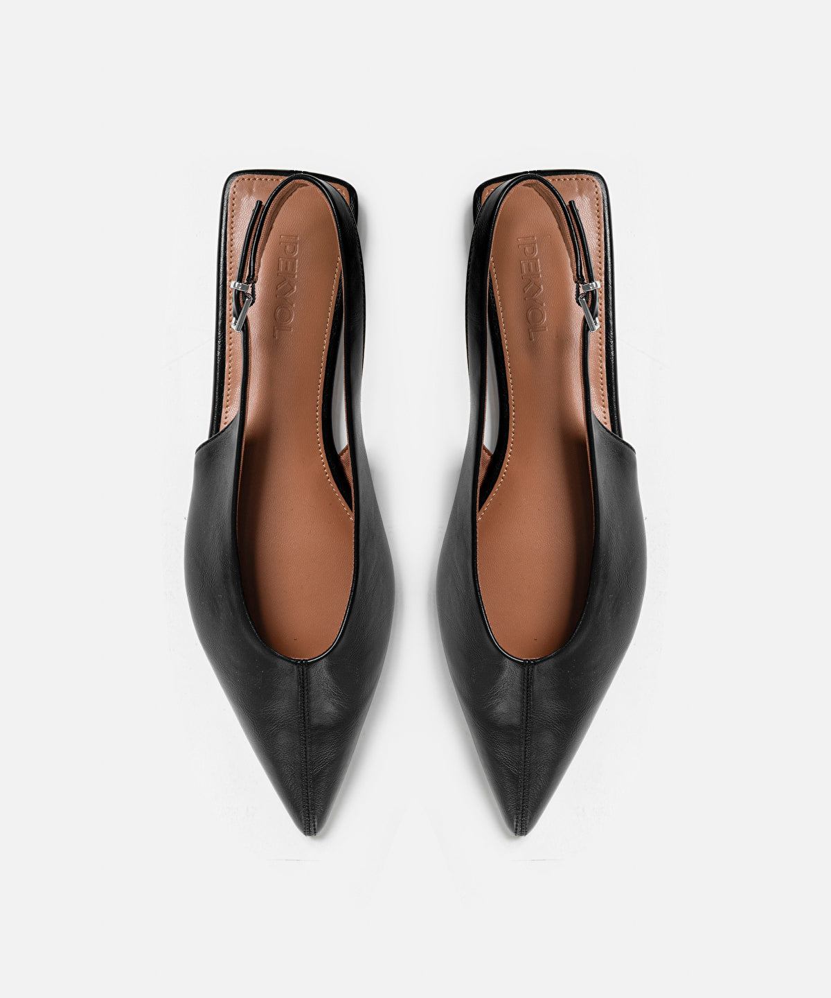 Leather-Effect Flats with Buckles