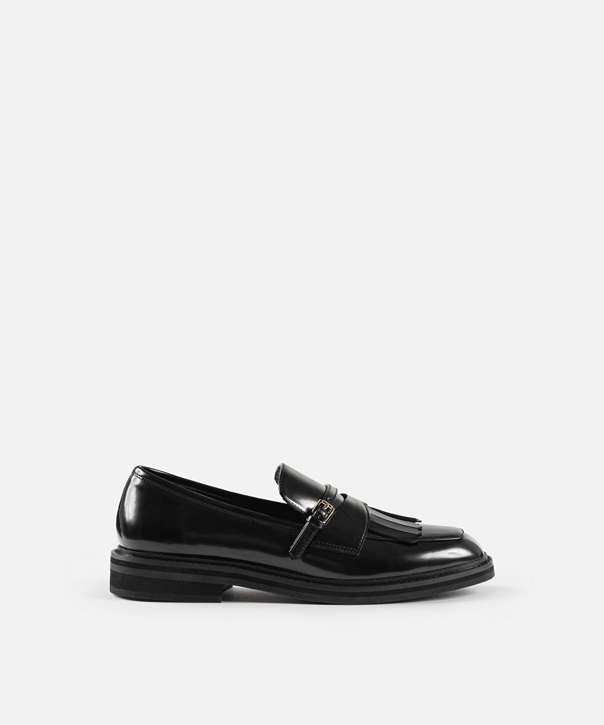 Tassel Loafers with Gold Buckle
