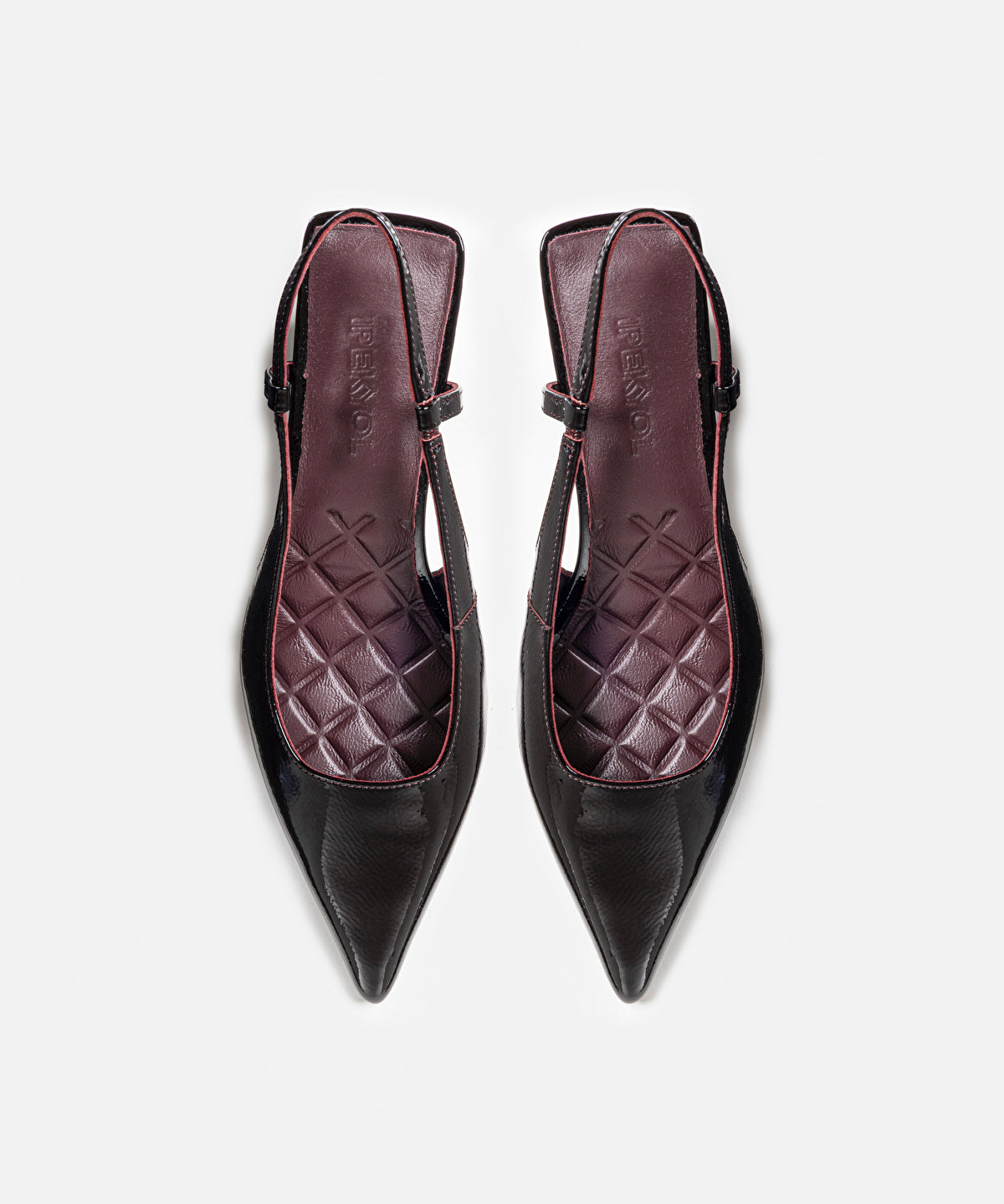 Zoomed Leather Shoes with Geometric Heels