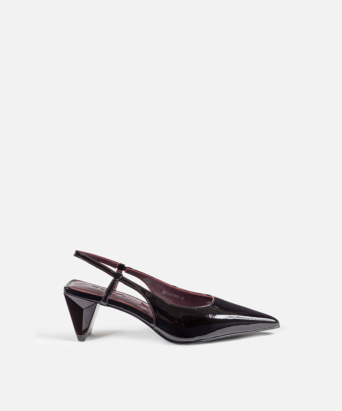 Zoomed Leather Shoes with Geometric Heels