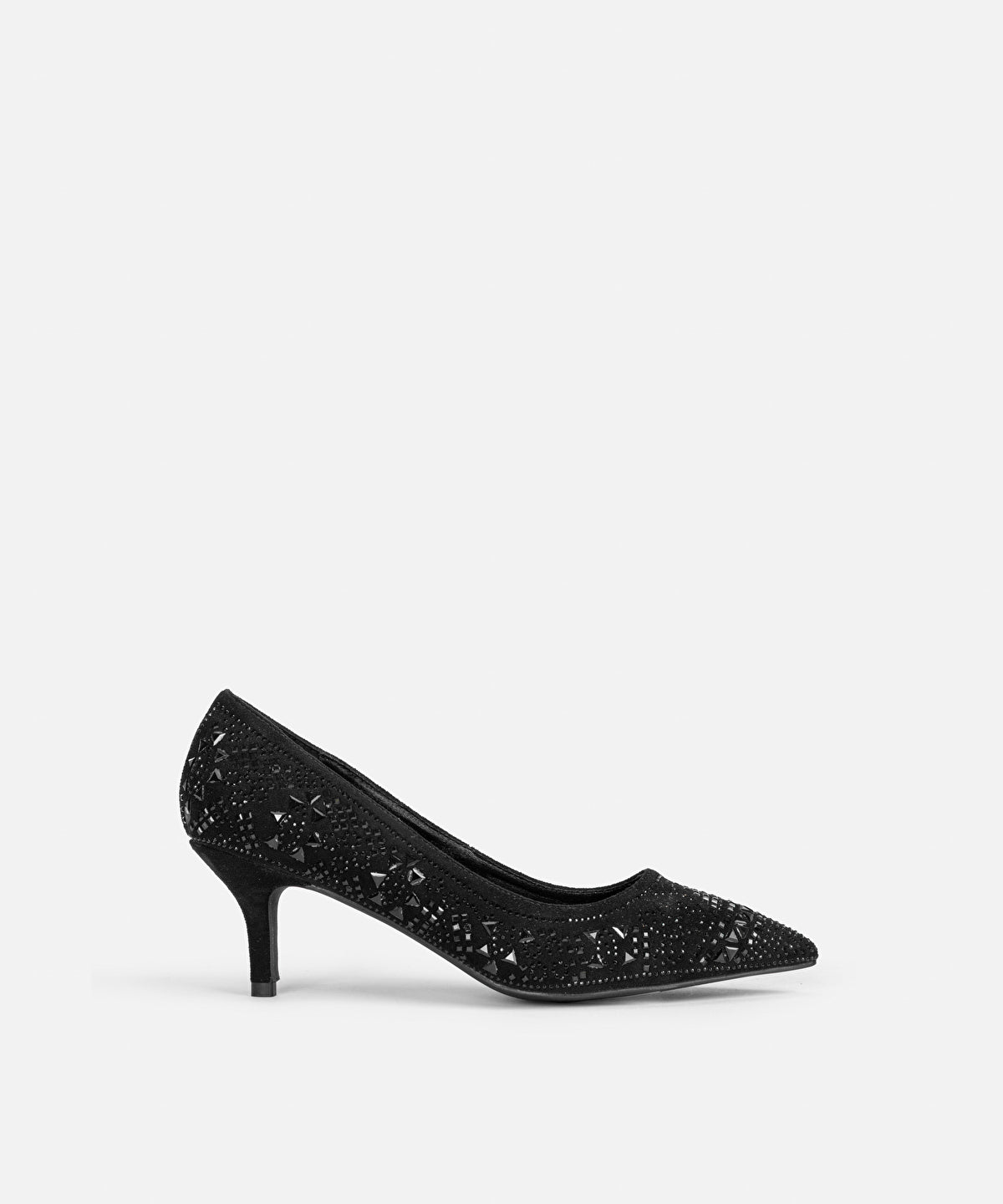Zoomed Rhinestone Heels