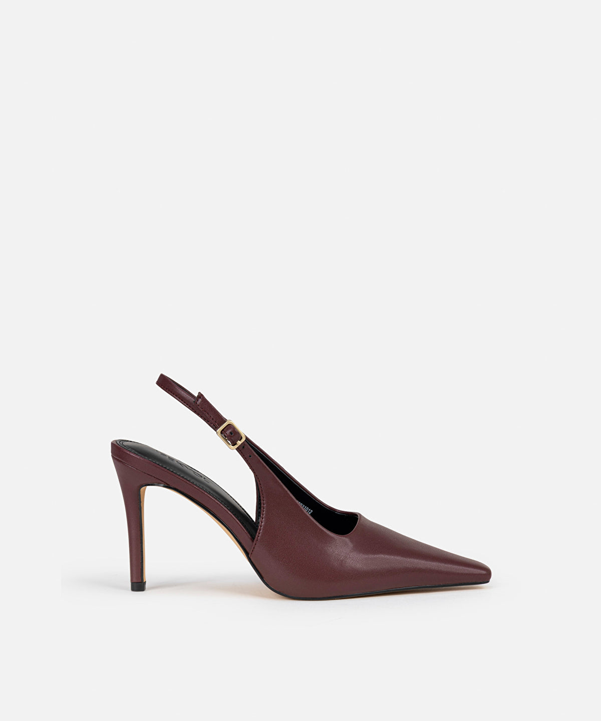 Zoomed Faux Leather Slingback Heels