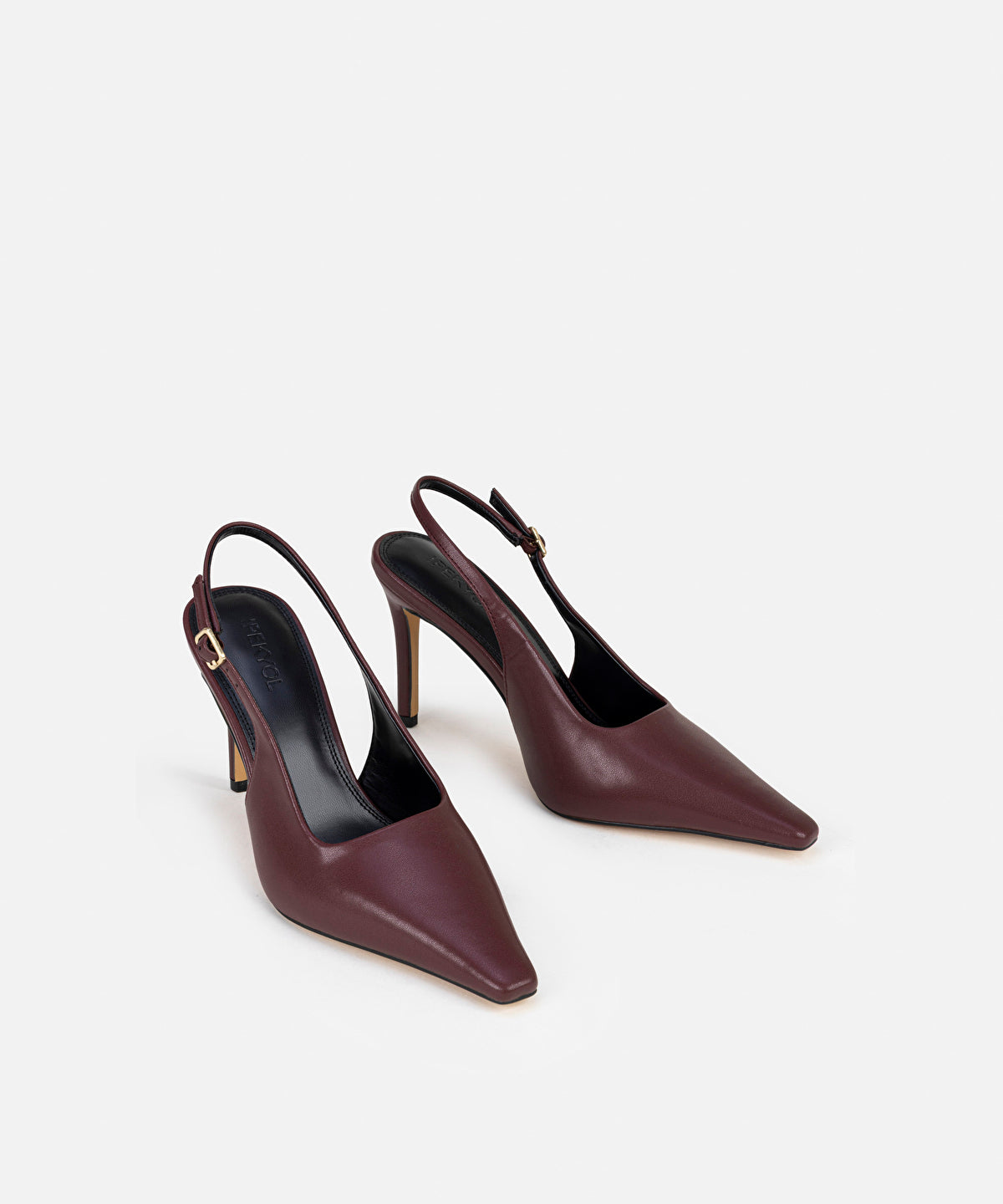Zoomed Faux Leather Slingback Heels