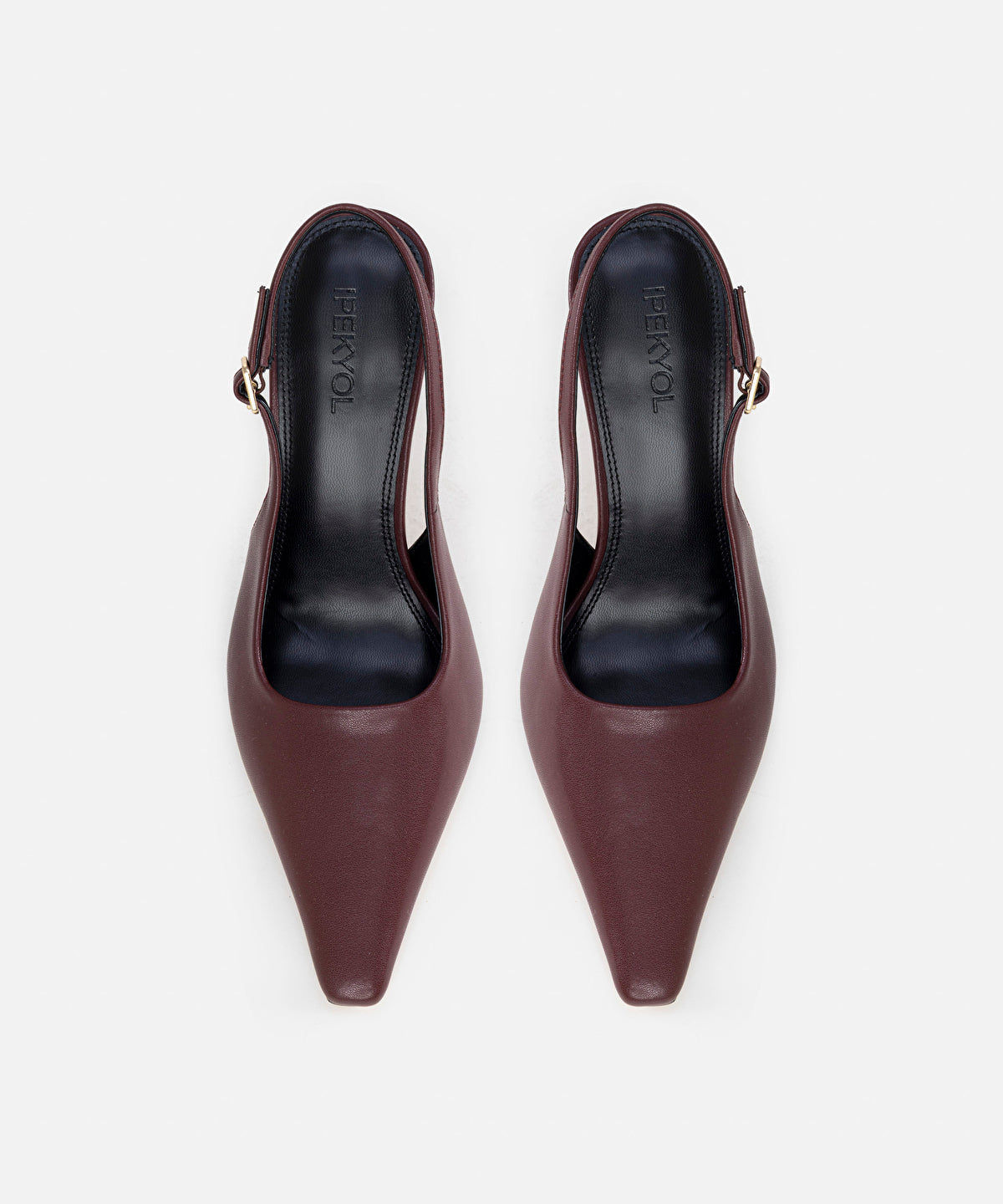 Zoomed Faux Leather Slingback Heels