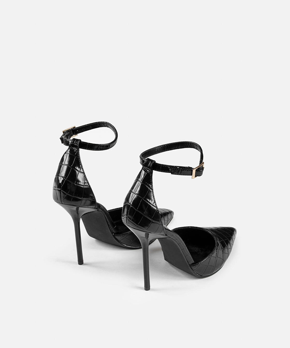 Croc-Effect Heels