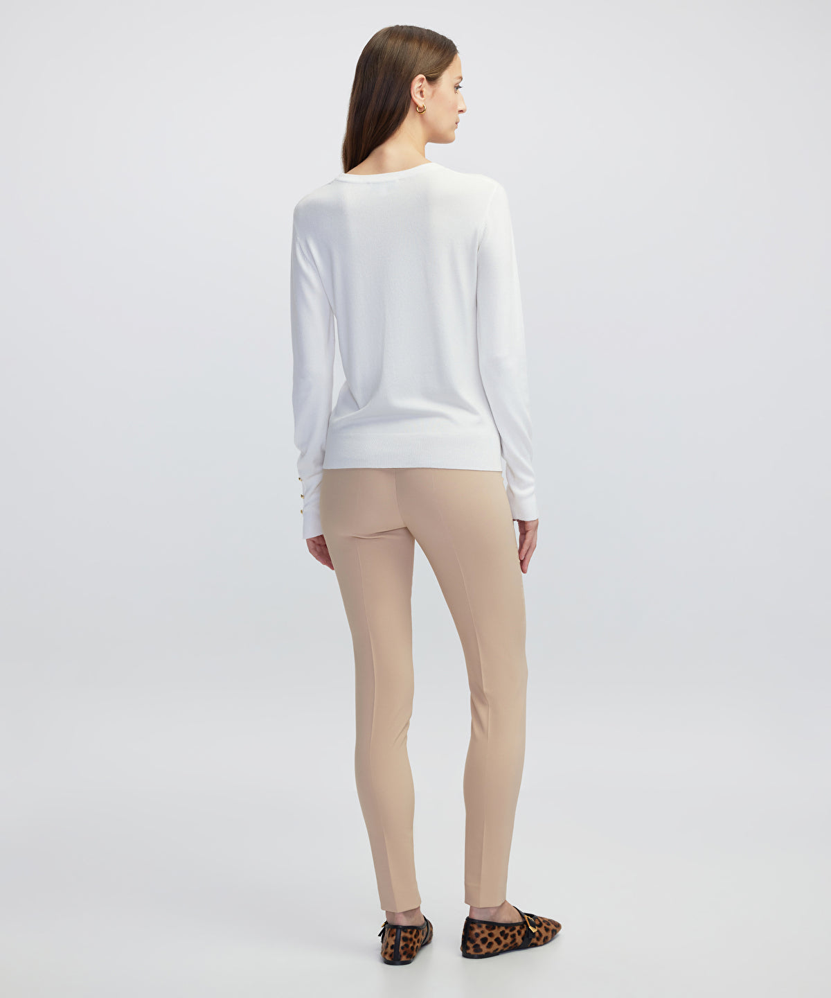 Zoomed Contrast Button Knit Sweater
