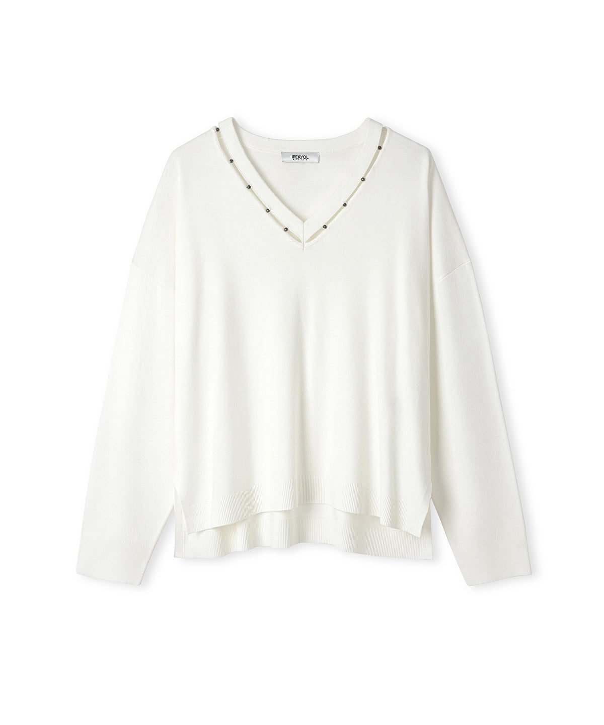 Zoomed Embellished Cutout Knit Sweater