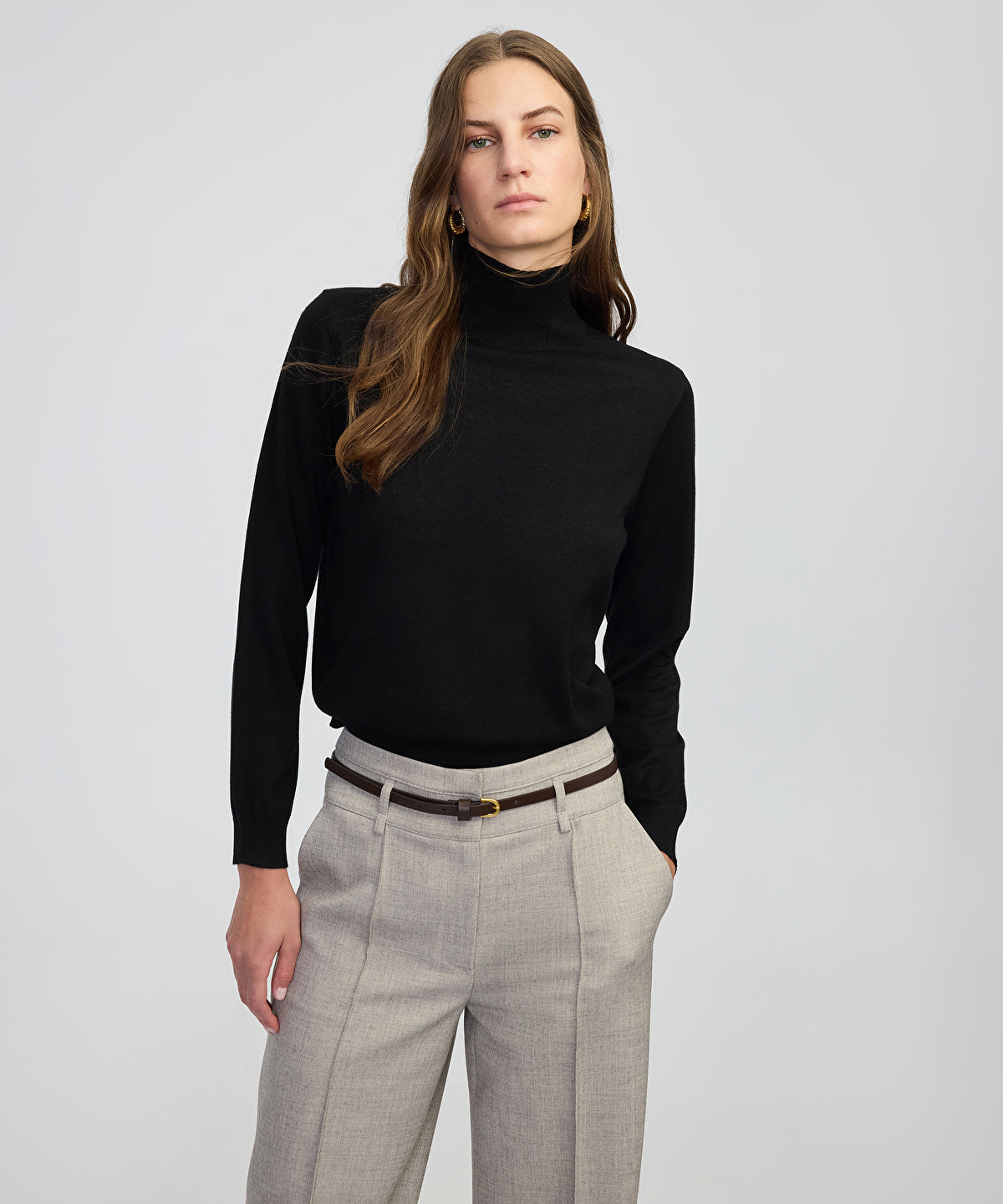 Fine Knit Wool-Blend Top