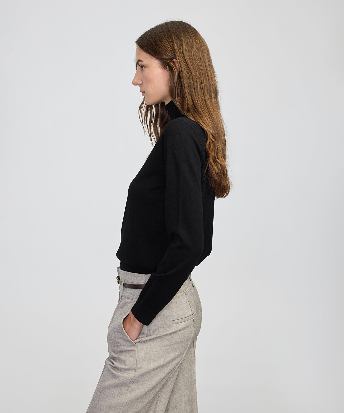 Fine Knit Wool-Blend Top