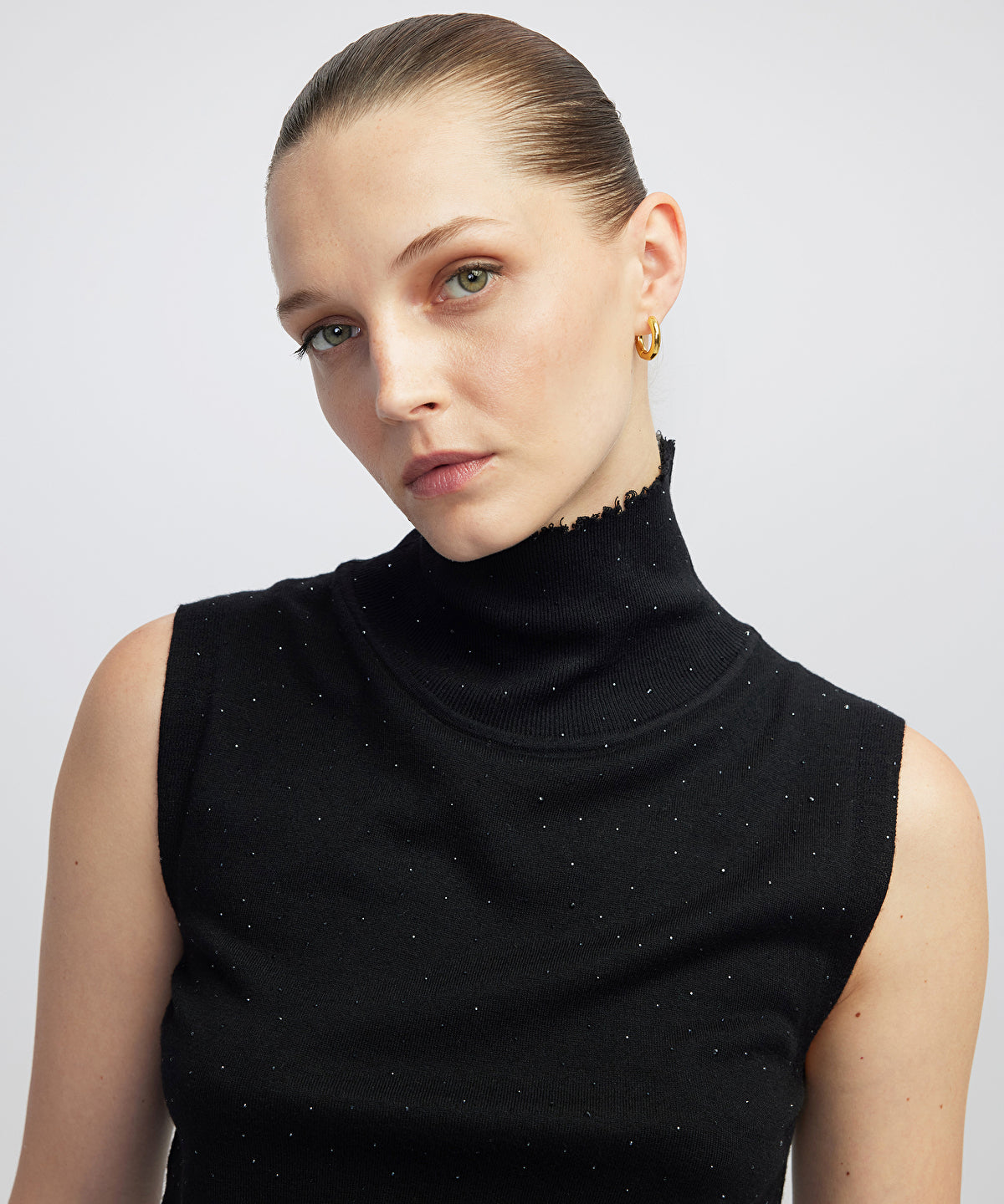 Zoomed Rhinestone Knit Top