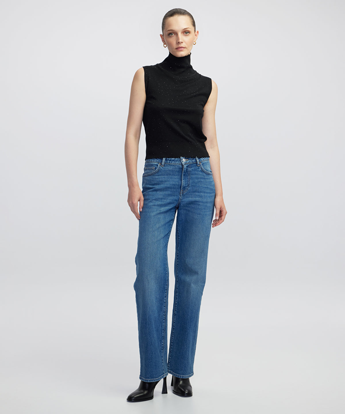 Zoomed Rhinestone Knit Top