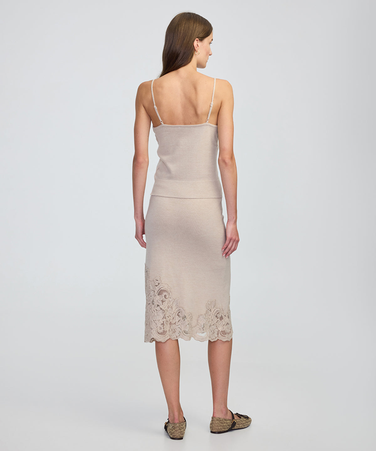 Lace-Applique Knit Top