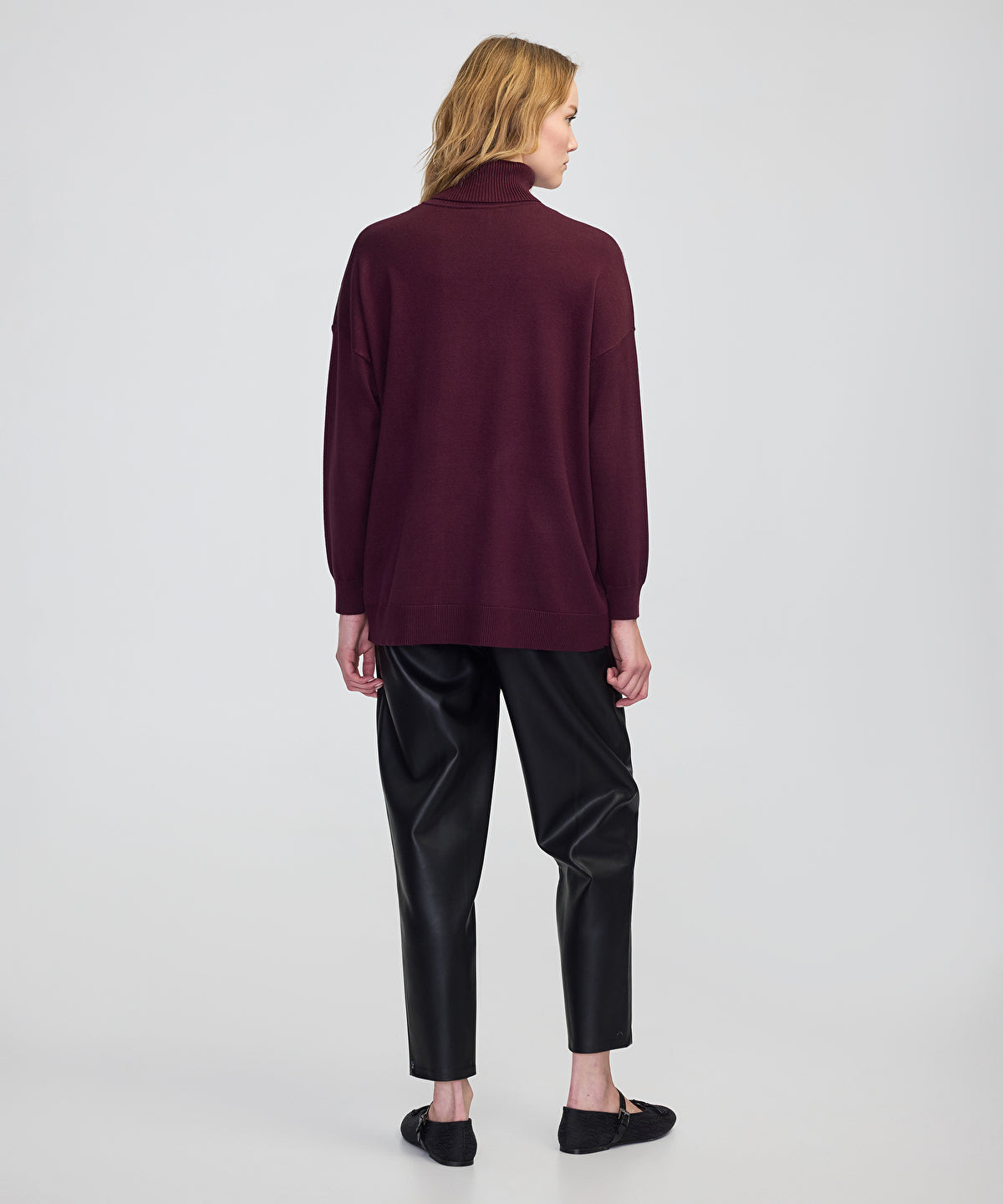 Faux Leather & Suede Panel Sweater
