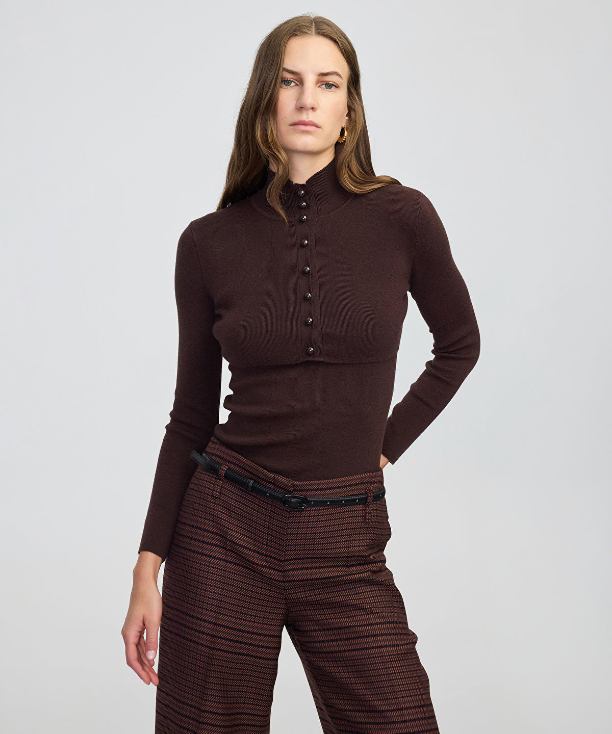 Layered-Effect Knit Top