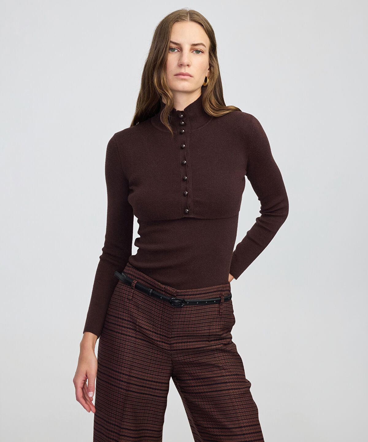 Layered-Effect Knit Top