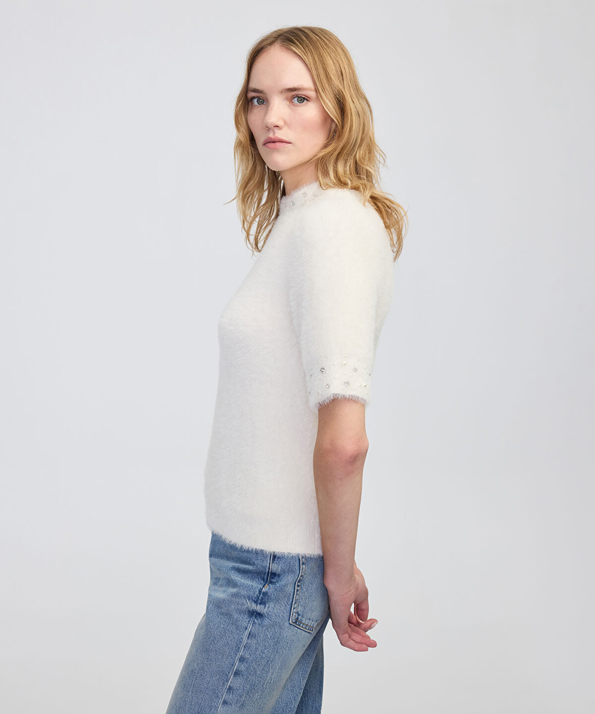 Embellished Soft Knit Top