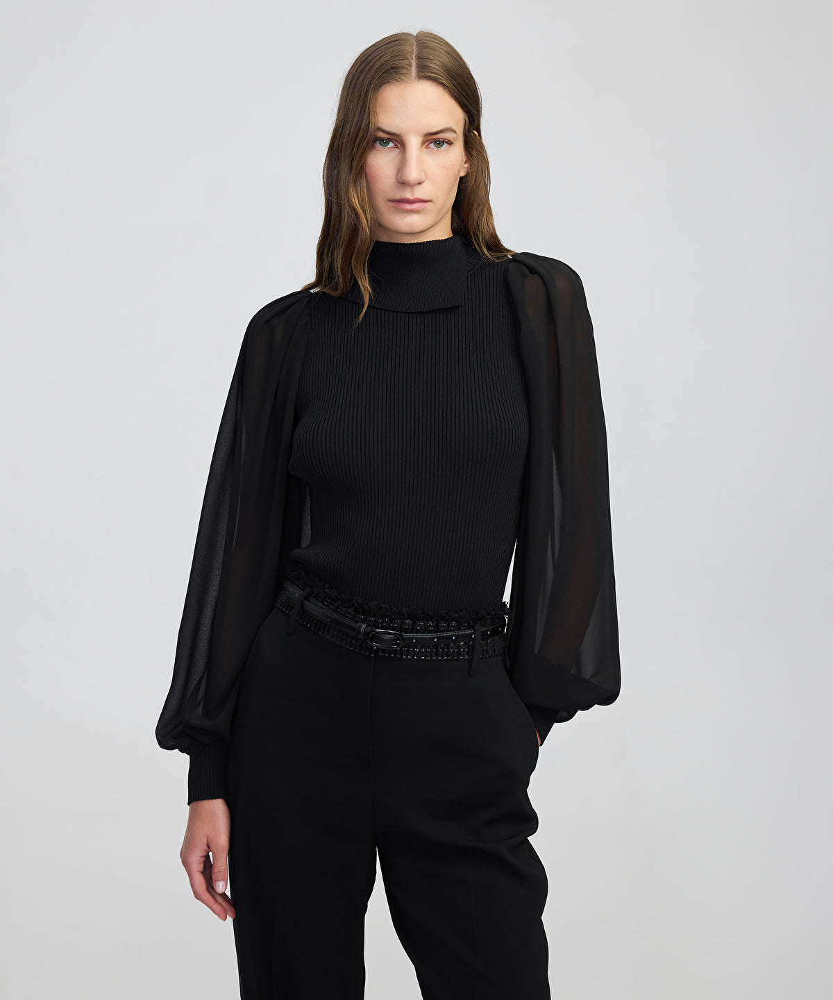 Mixed Media Knit Top