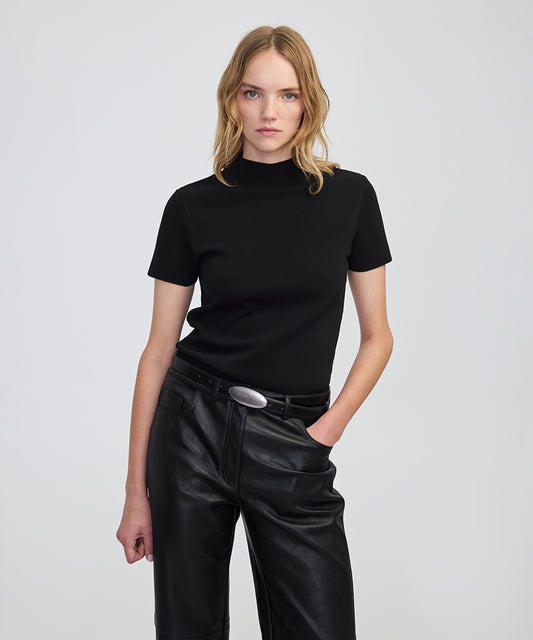 High-Neck Knit Top