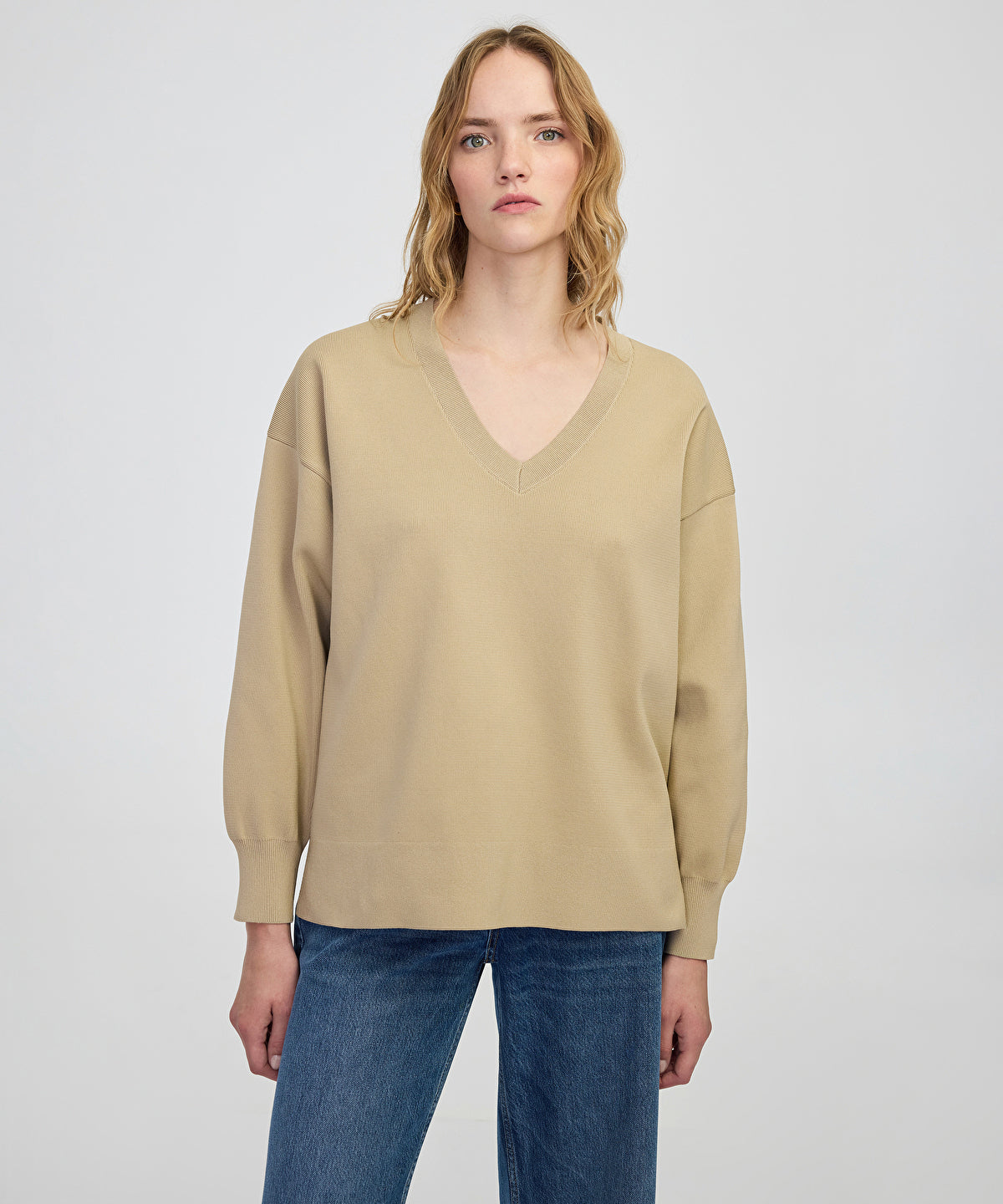 V-Neck Basic Knit Sweater