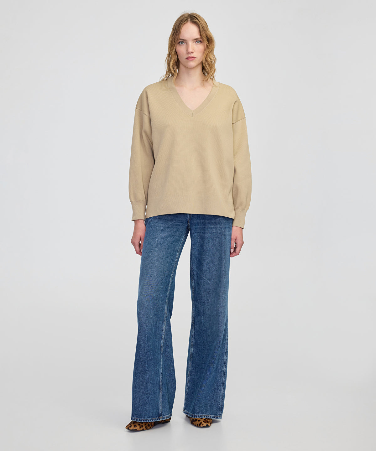 V-Neck Basic Knit Sweater