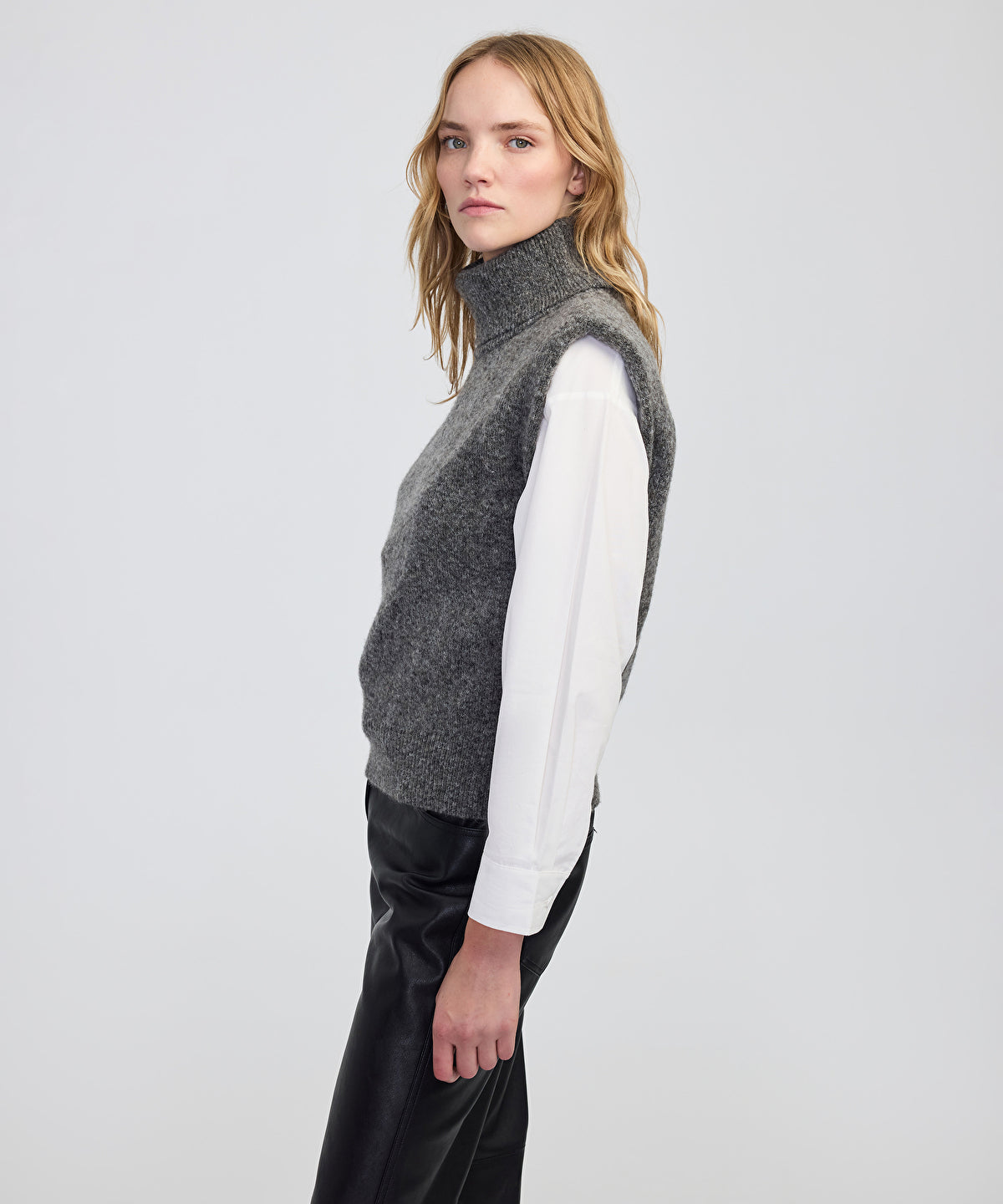Knit Vest with Shoulder Pads