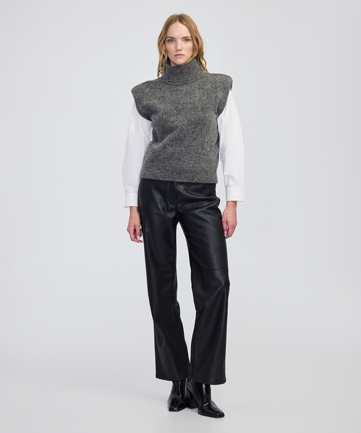 Knit Vest with Shoulder Pads