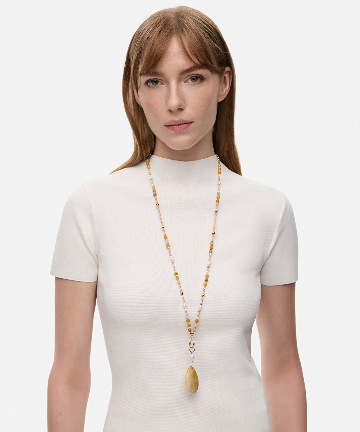 Mixed Bead Long Necklace