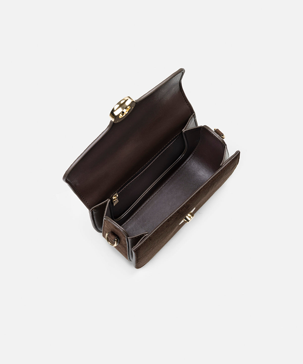 Suede-Effect Flap Bag