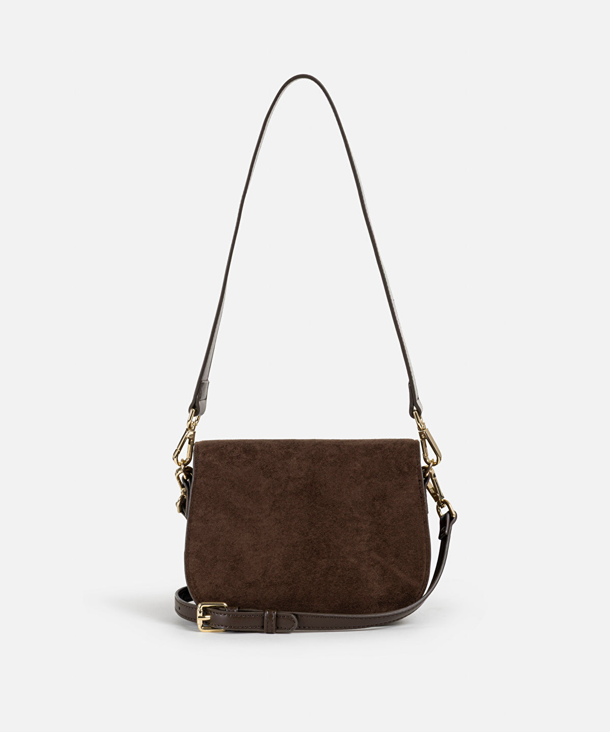 Suede-Effect Flap Bag