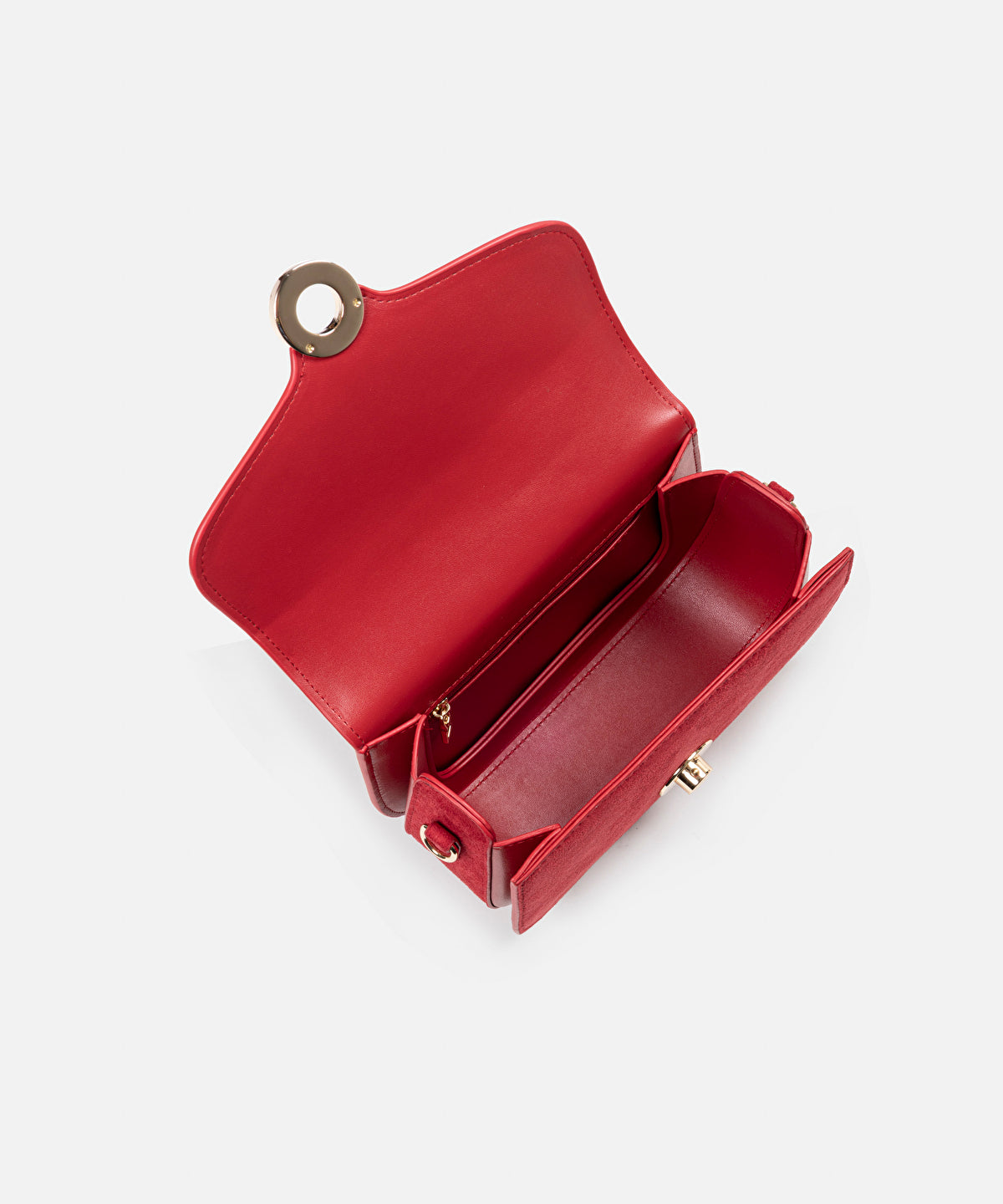 Suede-Effect Flap Bag